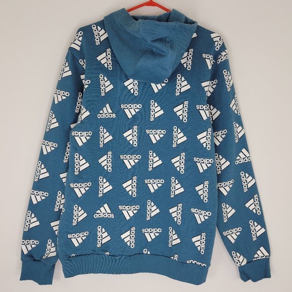NWT Adidas Mens Large Blue Hoodie New with Tags Long Sleeve Size Large L NWT - Picture 4 of 7